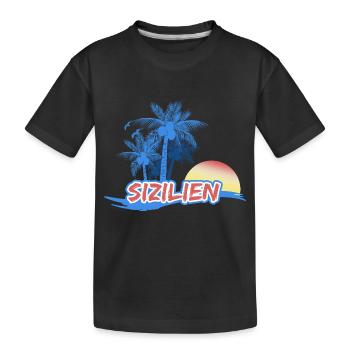 Gift for Sicily - Kids' Premium Organic T-Shirt - black - Front