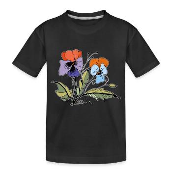 Flowers - Kids' Premium Organic T-Shirt - black - Front
