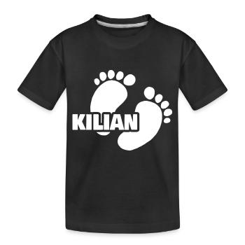 Geburt Kilian - Kinder Premium Bio T-Shirt - Schwarz - Vorne