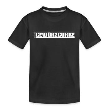„Genussmittel“ Serie | Gewürzgurke - Kinder Premium Bio T-Shirt - Schwarz - Vorne