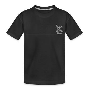 Windmühle Mühle Symbol - Kinder Premium Bio T-Shirt - Schwarz - Vorne