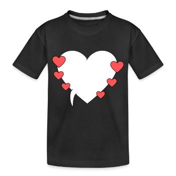 Bulle avec cœurs 3 - T-shirt bio Premium Enfant - noir - Devant