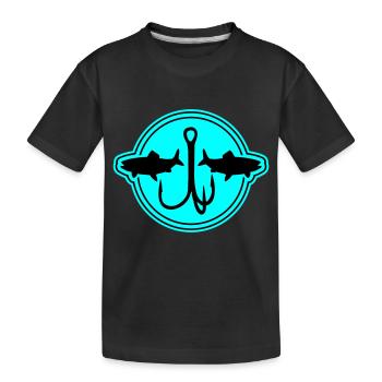 Symbole de pêche Hameçon - T-shirt bio Premium Enfant - noir - Devant