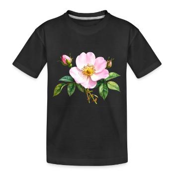 Wild Rose - Aquarelle - T-shirt bio Premium Enfant - noir - Devant