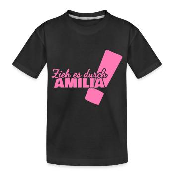 First name Amilia - Kids' Premium Organic T-Shirt - black - Front