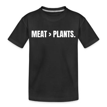 VIANDE > PLANTES | Carnivore | Déclaration basée sur la viande - T-shirt bio Premium Enfant - noir - Devant