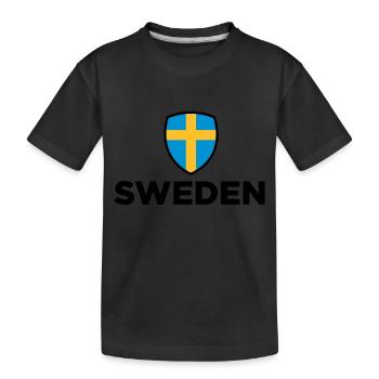 Nationalflagge von Schweden - Kinder Premium Bio T-Shirt - Schwarz - Vorne