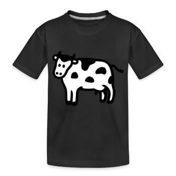 Kuh - Kinder Premium Bio T-Shirt - Schwarz - Vorne