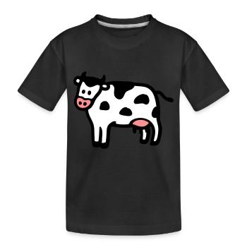 Kuh 3 - Kinder Premium Bio T-Shirt - Schwarz - Vorne