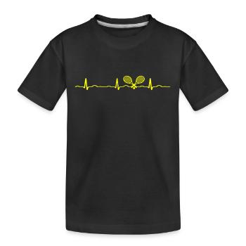ECG HEARTBEAT TENNIS jaune - T-shirt bio Premium Enfant - noir - Devant