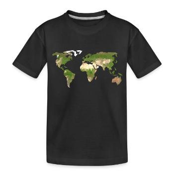 Polygon Weltkarte - Kinder Premium Bio T-Shirt - Schwarz - Vorne
