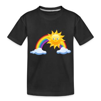regenbogen sonne wolken wetter rainbow sun cloud41 - Kinder Premium Bio T-Shirt - Schwarz - Vorne