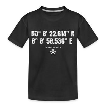 Taunusstein Geocacher Geschenk Standort GPS Stadt - Kinder Premium Bio T-Shirt - Schwarz - Vorne