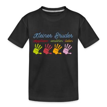 Kleiner Bruder T-Shirt - Kinder Premium Bio T-Shirt - Schwarz - Vorne