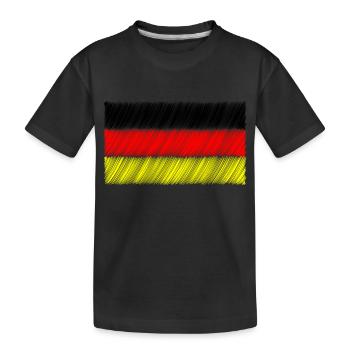 Deutschlandfahne Deutschlandflagge Weltmeister - Kinder Premium Bio T-Shirt - Schwarz - Vorne