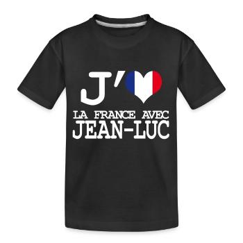 j'aime la France avec Jean Luc - T-shirt bio Premium Enfant - noir - Devant