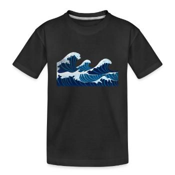 vagues vague cadeau mer océan eau - T-shirt bio Premium Enfant - noir - Devant