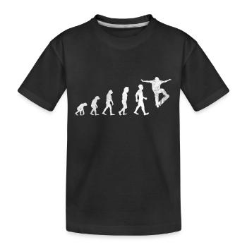 Skateboarder Skater Longboard Geschenk Evolution - Kinder Premium Bio T-Shirt - Schwarz - Vorne