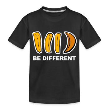 Anders, Different, Aussenseiter, Pommes, Geschenk, - Kinder Premium Bio T-Shirt - Schwarz - Vorne