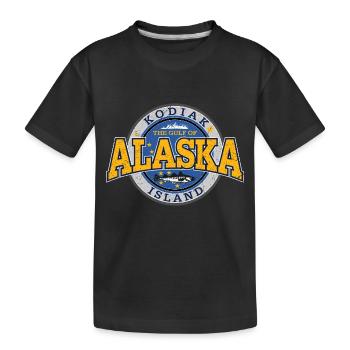 Alaska Kodiak Islande (à l'ancienne) - T-shirt bio Premium Enfant - noir - Devant