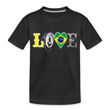 Love Brazil White - Kinder Premium Bio T-Shirt - Schwarz - Vorne