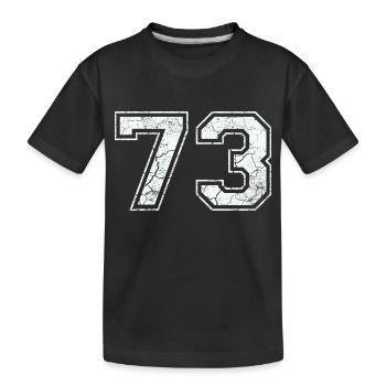 73 in white in the used look - Kids' Premium Organic T-Shirt - black - Front