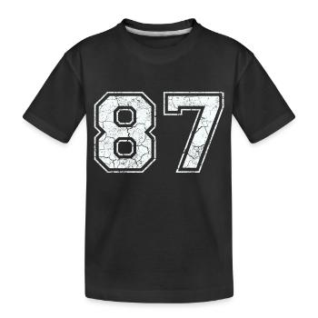 87 in white in the used look - Kids' Premium Organic T-Shirt - black - Front