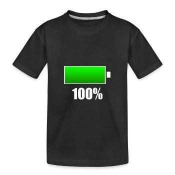 Battery charged - Kids' Premium Organic T-Shirt - black - Front