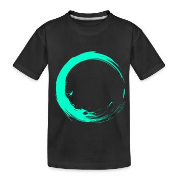 Kreis Design Bürste Vektor Türkis Neu - Kids' Premium Organic T-Shirt - black - Front