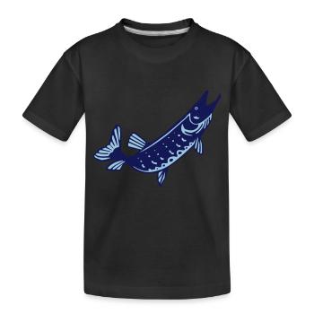 brochet poisson pecheur - T-shirt bio Premium Enfant - noir - Devant