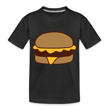 cheeseburger hamburger délicieux fast food nourriture suspendu - T-shirt bio Premium Enfant - noir - Devant