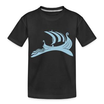 Viking Wikinger Boat Schiff - Kinder Premium Bio T-Shirt - Schwarz - Vorne