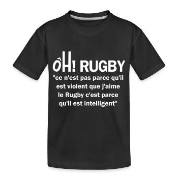 rugby intelligent2 - T-shirt bio Premium Enfant - noir - Devant