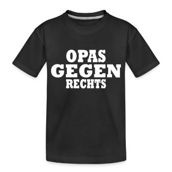 Opas gegen rechts - Kinder Premium Bio T-Shirt - Schwarz - Vorne