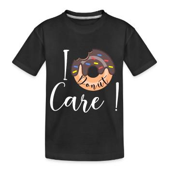I Donut care - Kinder Premium Bio T-Shirt - Schwarz - Vorne