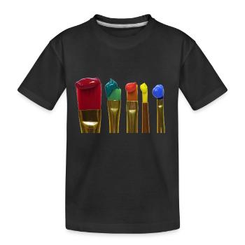 brush - Kids' Premium Organic T-Shirt - black - Front
