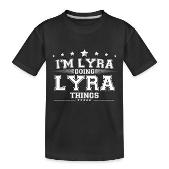 Lyra - Kids' Premium Organic T-Shirt - black - Front