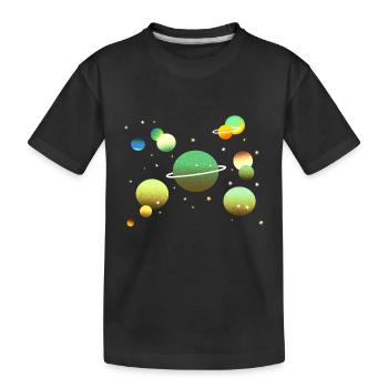 Space Galaxy Planet Stars - Kids' Premium Organic T-Shirt - black - Front