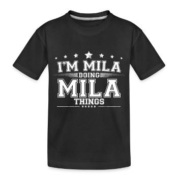 Mila - Kinder Premium Bio T-Shirt - Schwarz - Vorne