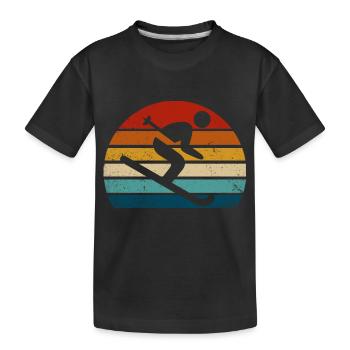 Retro-Ski - Kinder Premium Bio T-Shirt - Schwarz - Vorne