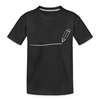Painting line - Kids' Premium Organic T-Shirt - black - Front
