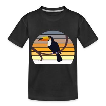 Toucan oiseau exotique - T-shirt bio Premium Enfant - noir - Devant