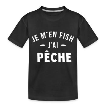 Je m'en fish j'ai pêche - T-shirt bio Premium Enfant - noir - Devant