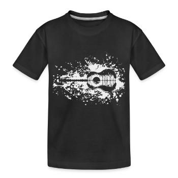 Gitarre Wald Gitarrist Musiker Geschenk - Kinder Premium Bio T-Shirt - Schwarz - Vorne
