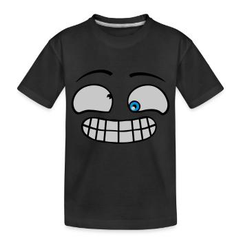 Cheeky grimace face - Kids' Premium Organic T-Shirt - black - Front