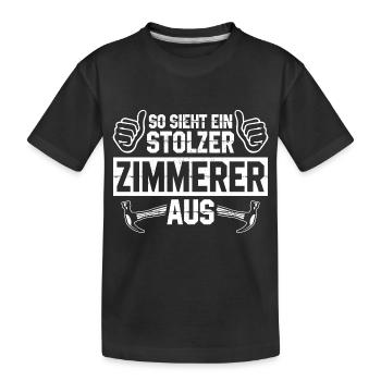 Zimmerer | Zimmerei Handwerk Handwerker Geschenke - Kinder Premium Bio T-Shirt - Schwarz - Vorne