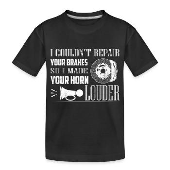 Je n’ai pas pu réparer les freins, alors j’ai fait klaxon plus fort Mecha - T-shirt bio Premium Enfant - noir - Devant
