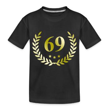 69 Zahl Kranz - Kinder Premium Bio T-Shirt - Schwarz - Vorne