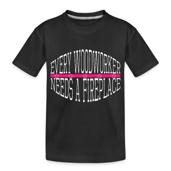 travaux forestiers abattage charpentier fille tshirts présents - T-shirt bio Premium Enfant - noir - Devant