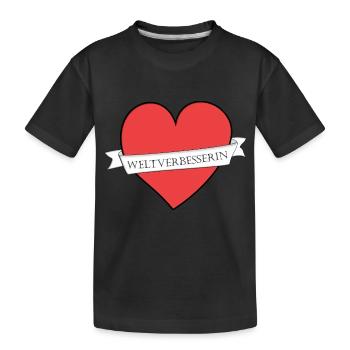 Weltverbesserin - Kinder Premium Bio T-Shirt - Schwarz - Vorne
